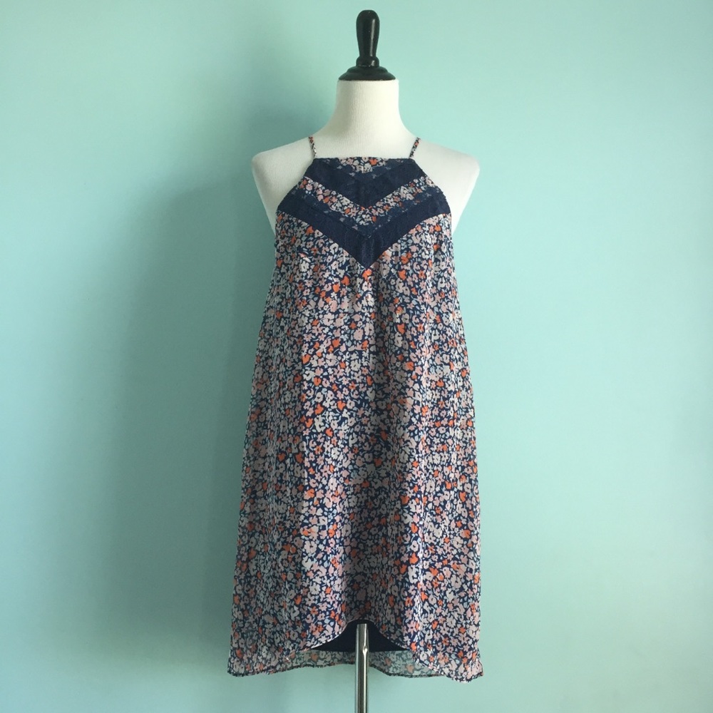 NWT BCBGeneration Floral High Neck Swing Dress